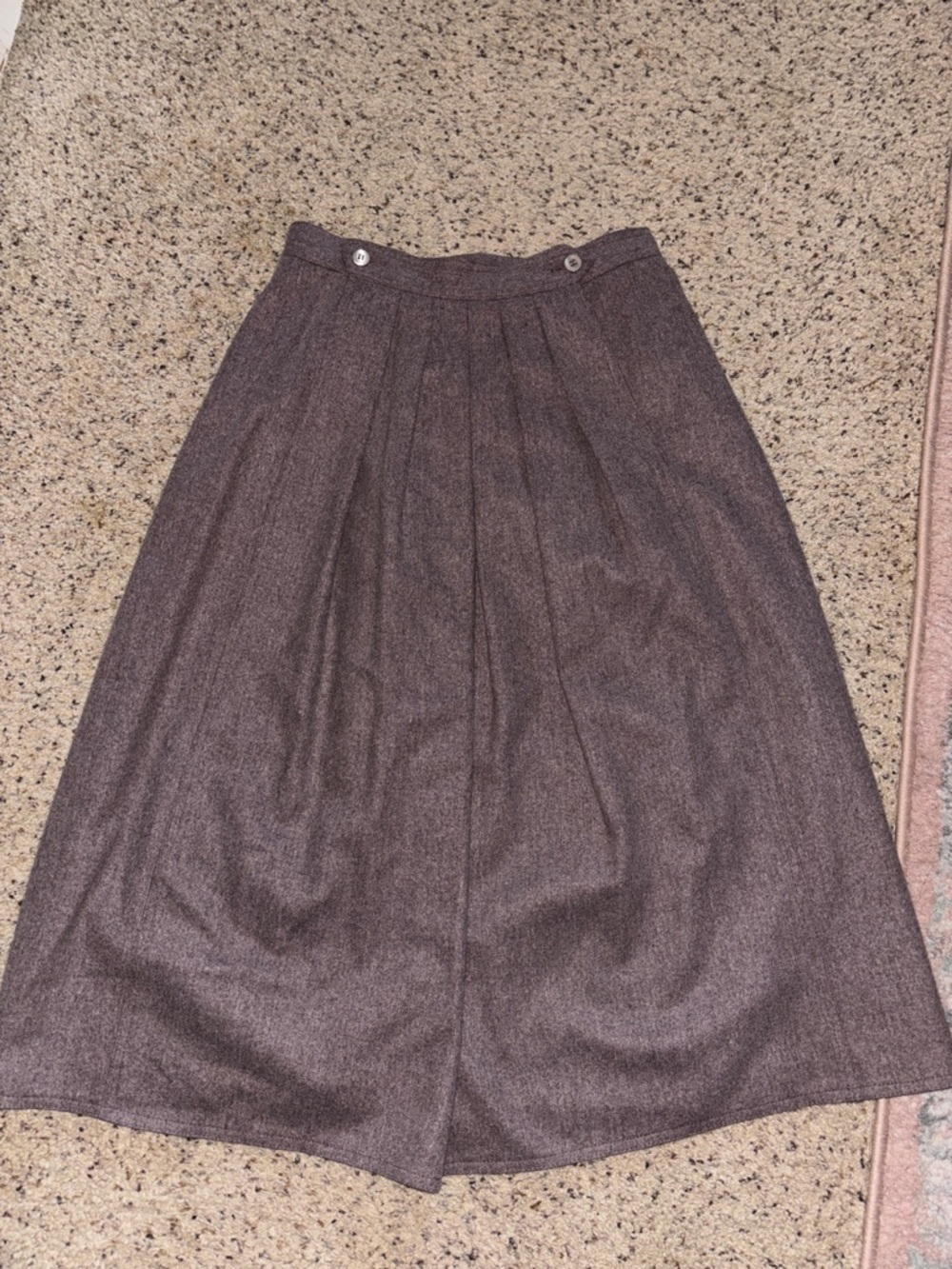 *VINTAGE* Wool Brown Pleated Women’s Skirt